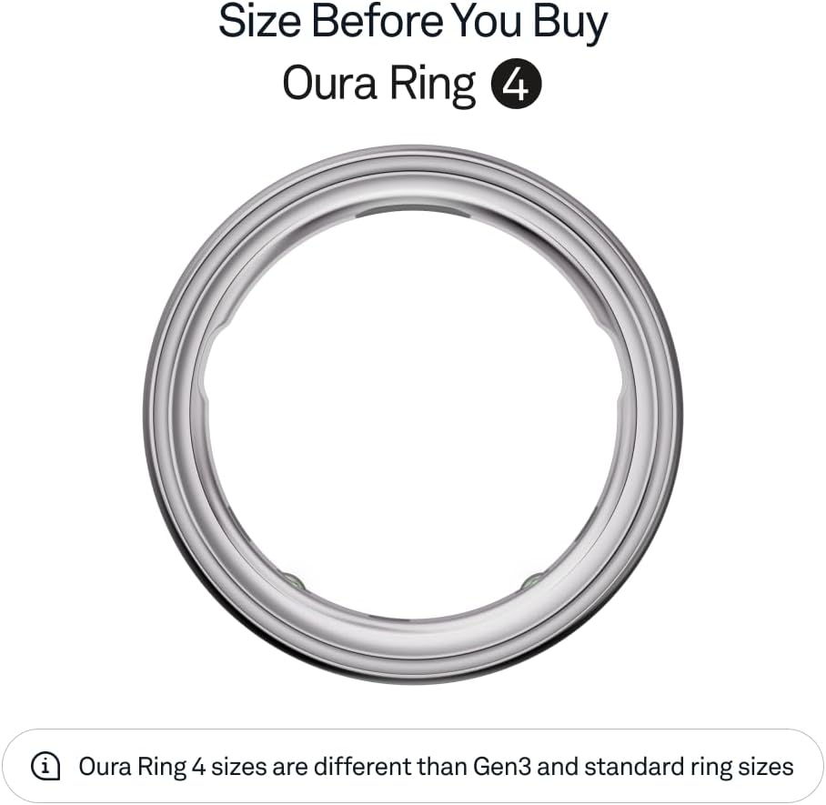 OURA Ring 4 Smart Ring - Silver - Size 10
