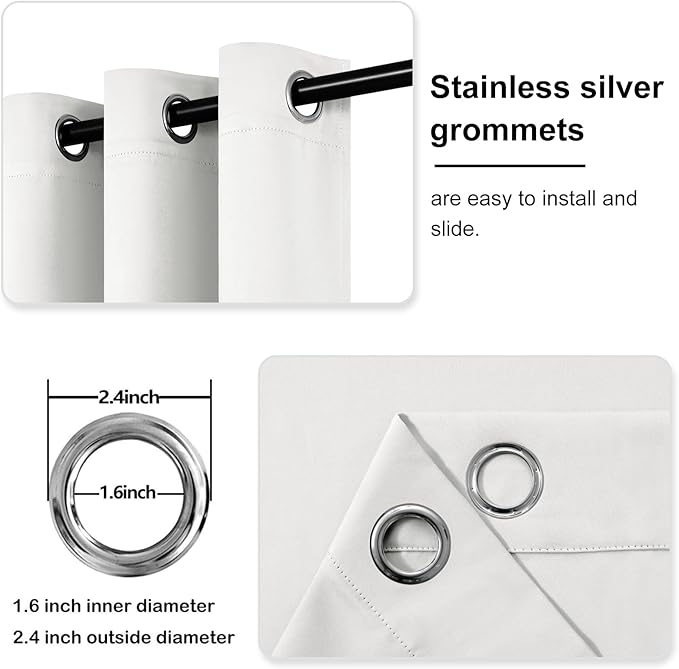 DWCN Extra Wide Blackout Curtains 84 Inches Long, Grommet Room Drakening