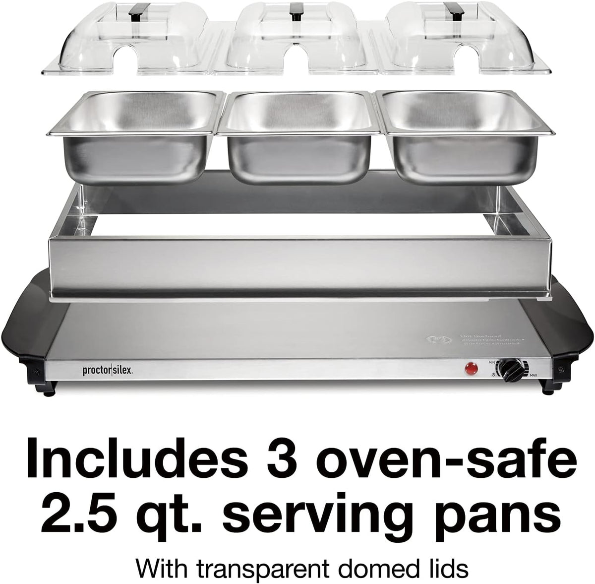 Proctor Silex Electric Buffet Server & Food Warmer With Lids