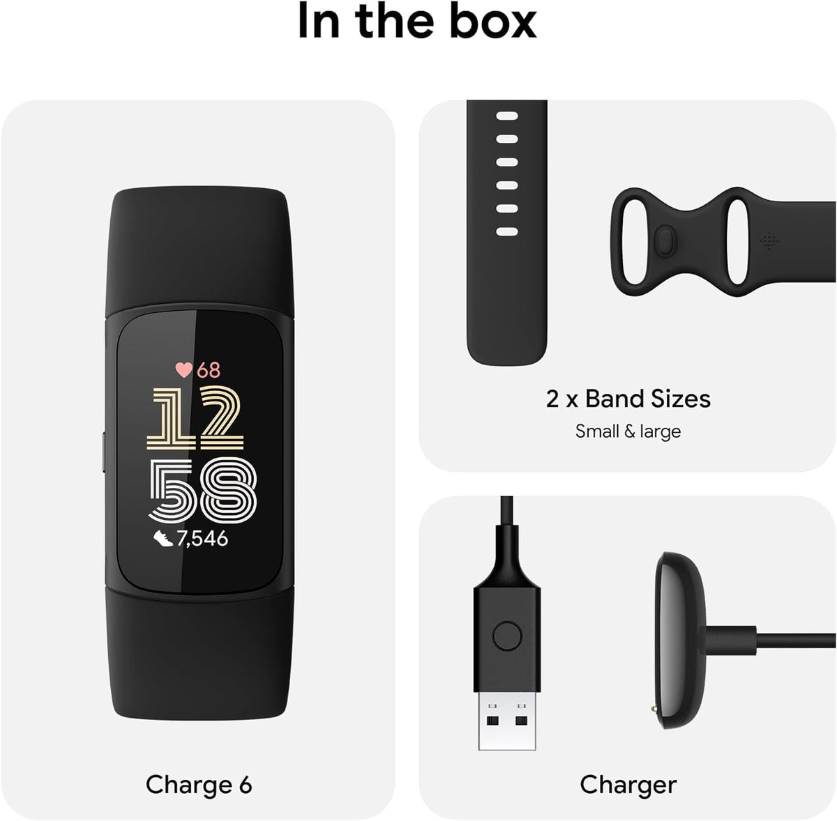 Fitbit Charge 6 Activity Tracker Heart Rate Monitoring, 7-Day Battery, Integr...
