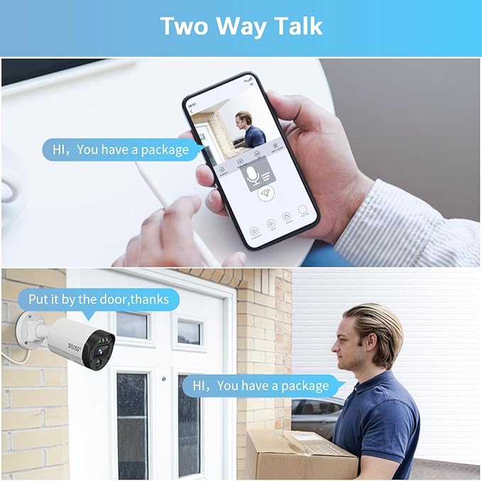【130° Ultra Wide-Angle & 90 Days Storage】 Outdoor Wired Security Camera S...