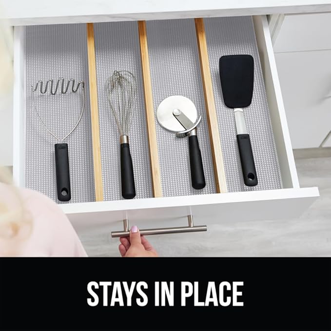 GORILLA GRIP powerGRIP Drawer Shelf and Cabinet Liner, Thick Strong Hold