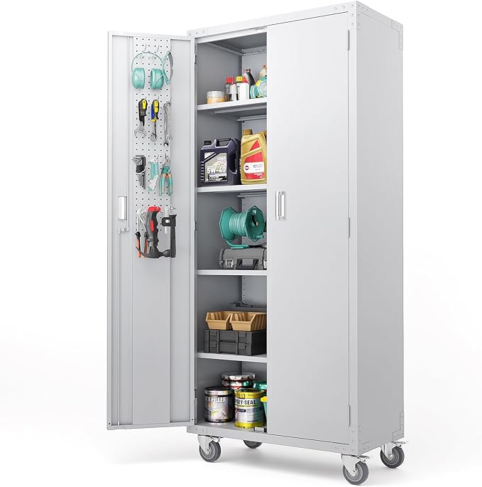 VINGLI 72'' Tall Garage Storage Cabinet, Metal Storage Cabinet