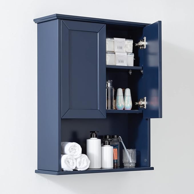 Navy Blue Bathroom Cabinet Wall Mounted