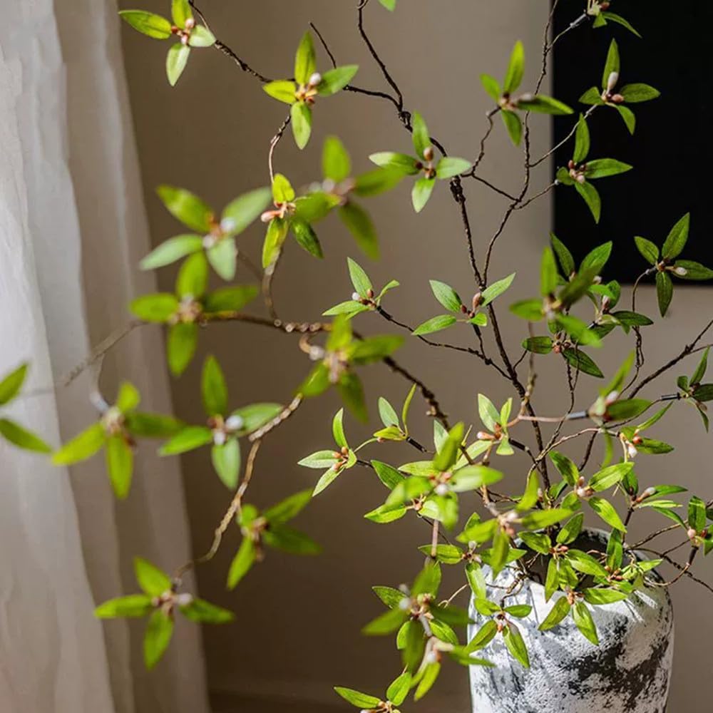 Melorca&Guilla Artificial Plants,4PCS 43.3" Green Faux Branches for ...