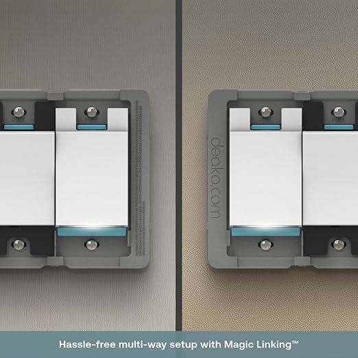 Smart Light Switch by Deako, Single Pole, 2.4 GHz Wi-Fi, Programmable, Remote