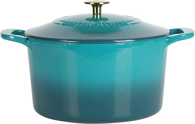 Martha Stewart Gatwick 7-Quart Enamel Cast Iron Dutch Oven – Emerald Ombre