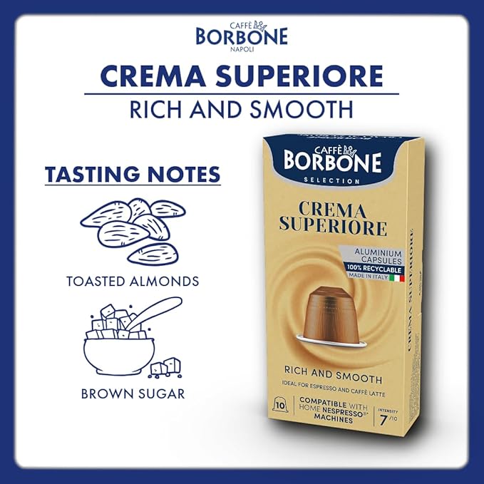 Caffè Borbone Crema Superiore Aluminum Capsules Compatible (100 Count)