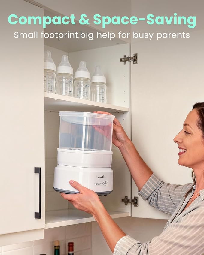 GROWNSY Bottle Sterilizer and Dryer, Compact Electric Steam Baby Bottle