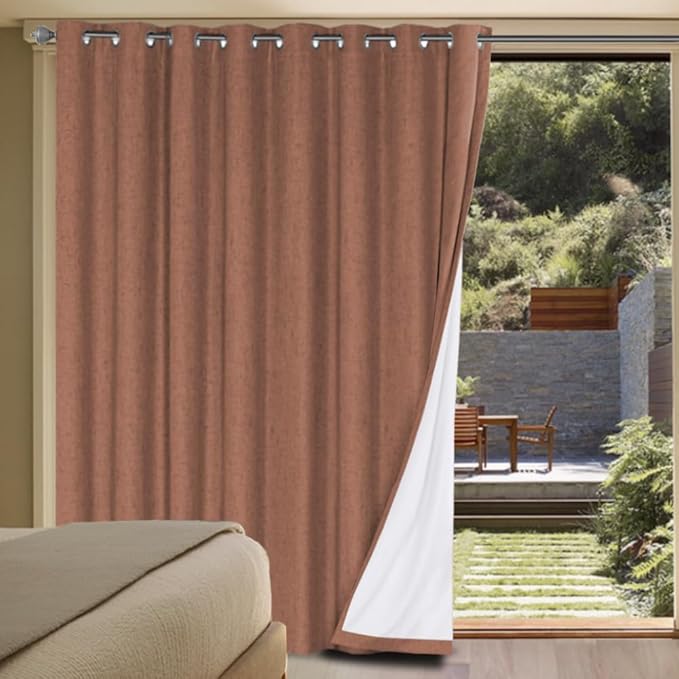 H.VERSAILTEX White Linen Blackout Curtains Durable Thick Textured Linen Look