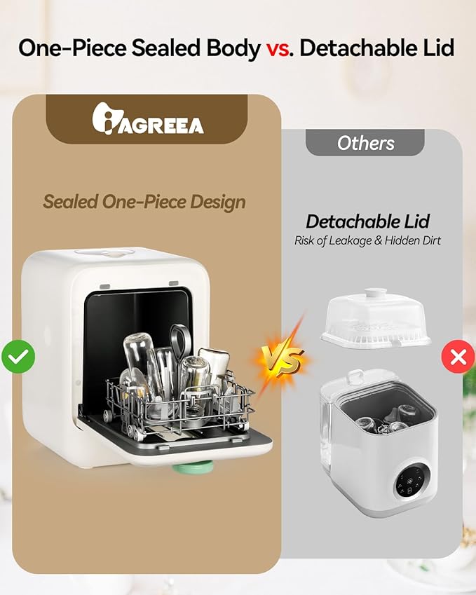 IAGREEA Baby Bottle Washer, Sterilizer and Dryer, All-in-One Pro Cleaning