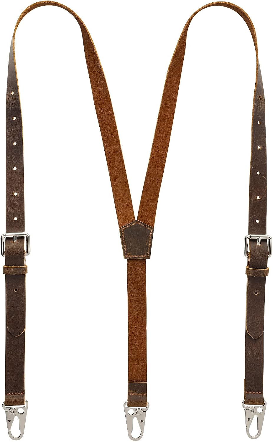 Genuine Leather Suspenders for Men, Y Design Hidden Suspenders Under Clothes,...