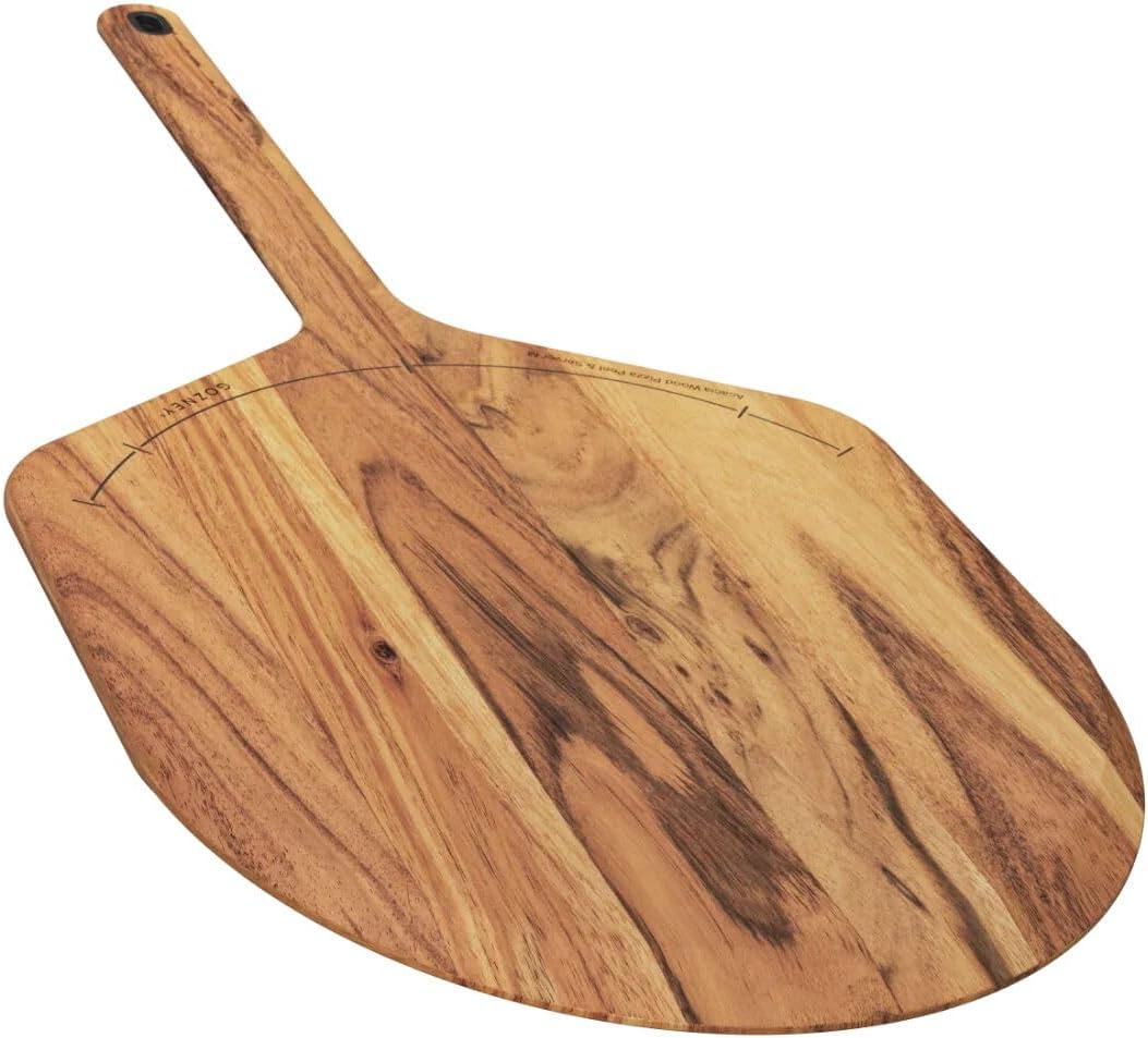 Gozney 12" Acacia Wood Pizza Placement Peel and Server, Durable Hardwood