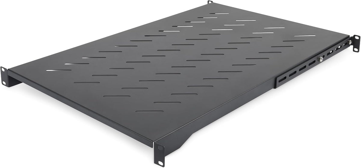 StarTech 1U 4-Post Vented Rack Shelf, 28-34.4in, 150lb (ADJSHELFV-Rack)