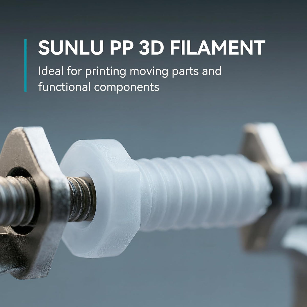 SUNLU PP Filament, 1.75mm Polypropylene 3D Printer Filament, Natural White