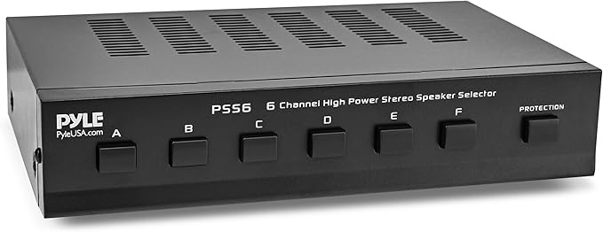 Pyle Home Premium New and Improved 6 Zone Channel Speaker Switch Selector
