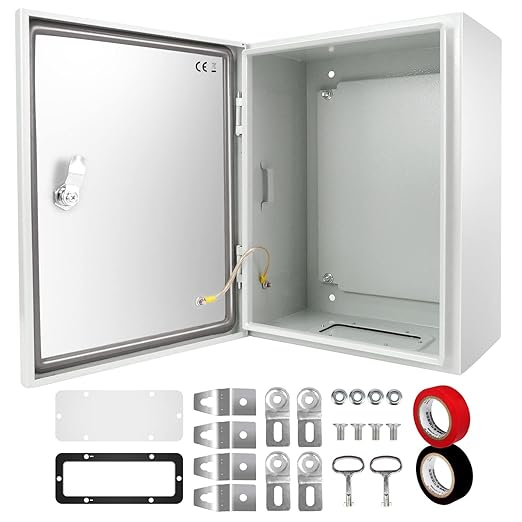 Outdoor Electrical Box, Steel Junction Box 16 x 12 x 8'', NEMA 4X Ele...