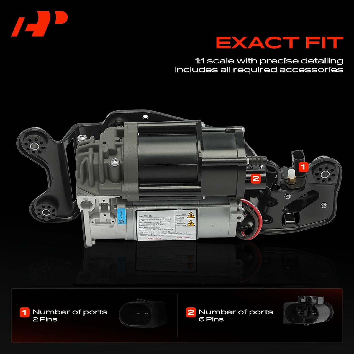 A-Premium Air Suspension Compressor Pump with Bracket Compatible with BMW