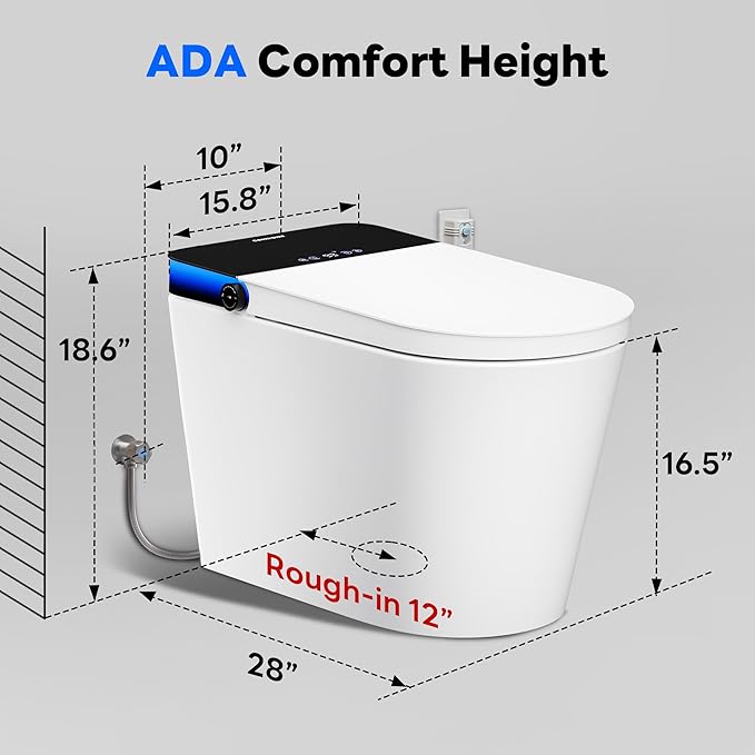 Casta Diva Smart Toilet with Bidet Built in, Auto Open Close, Foot Sensor