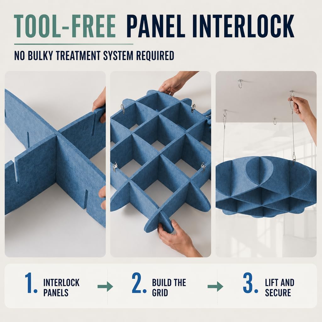 Arrowzoom Acoustic Ceiling Panels 31 in Blue AZ1463