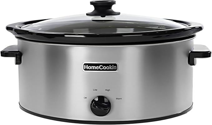 HOMECOOKIN 7 Quart Slow Cooker Oval Manual Pot Food Warmer