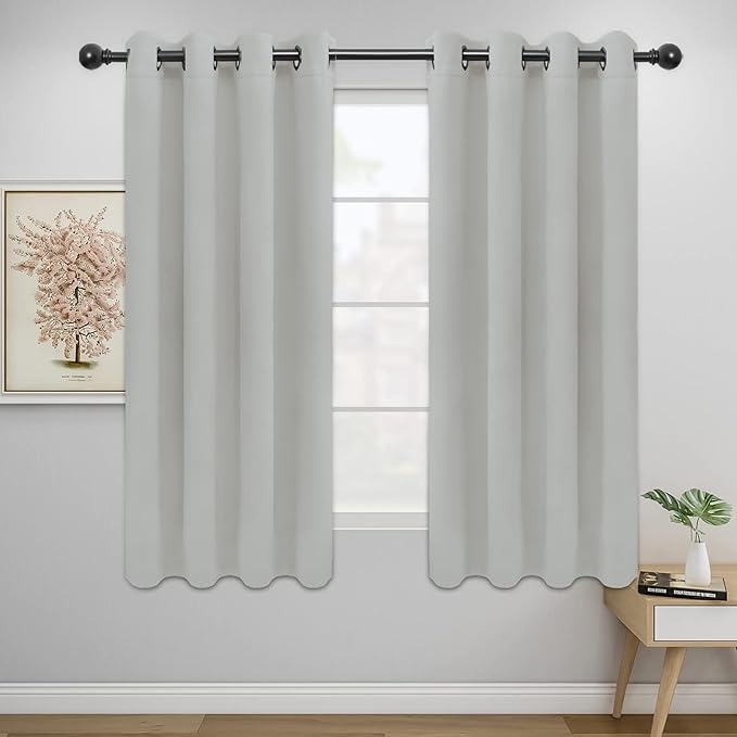 Easy-Going Blackout Curtains for Bedroom, Solid Thermal Insulated Grommet and