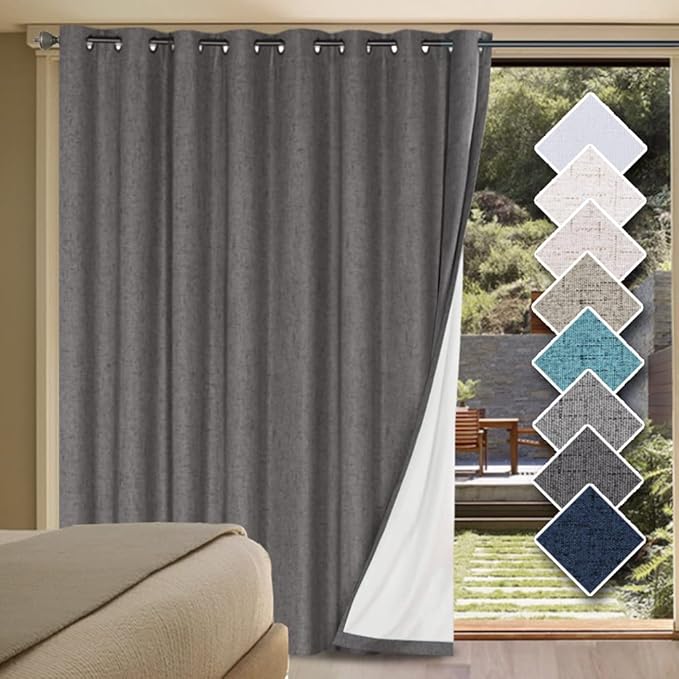 H.VERSAILTEX Linen Blackout Curtains Durable Thick Textured Linen Look 100%
