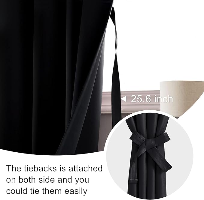 JIUZHEN Blackout Curtains for Bedroom– Thermal Insulated, Noise Reducing Room