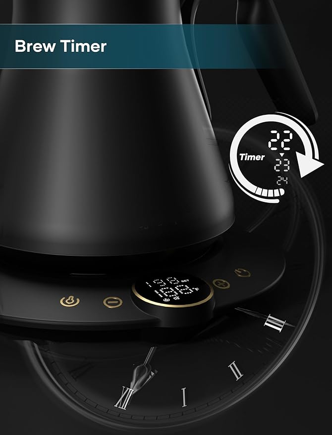 Gooseneck Electric Kettle with ±1℉ Temperature Control