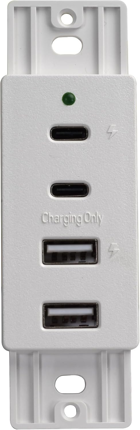 Magnadyne Wall Mount USB-C & USB-A Charging Ports for RV & Vehicle Us...