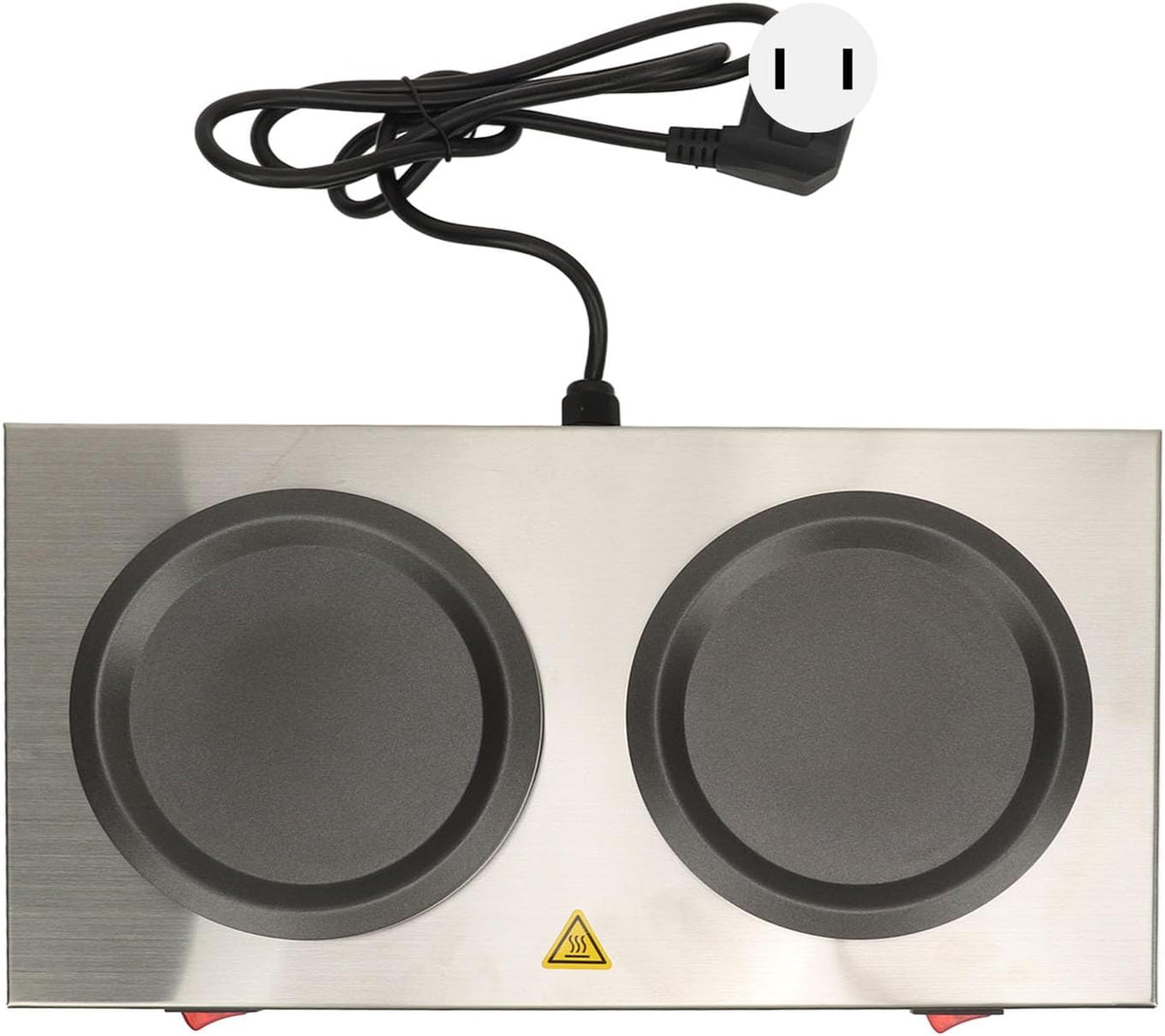Double Coffee Warmer, Stainless Steel 160 w Portable Double Hot Plate Warmer ...