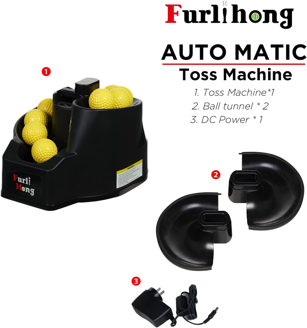 Furlihong 6902BHA Rechargeable Baseball/Softball Toss Machine