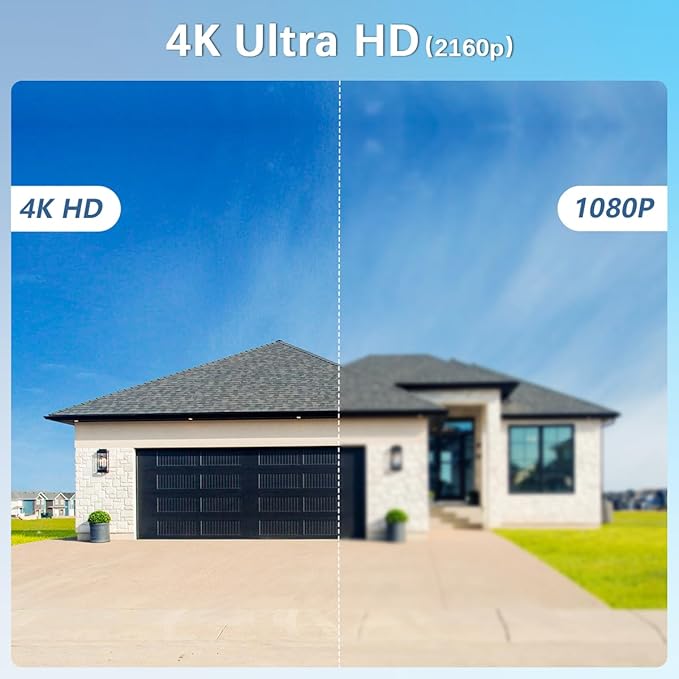 【130° Ultra Wide-Angle & 90 Days Storage】 Outdoor Wired Security Camera S...