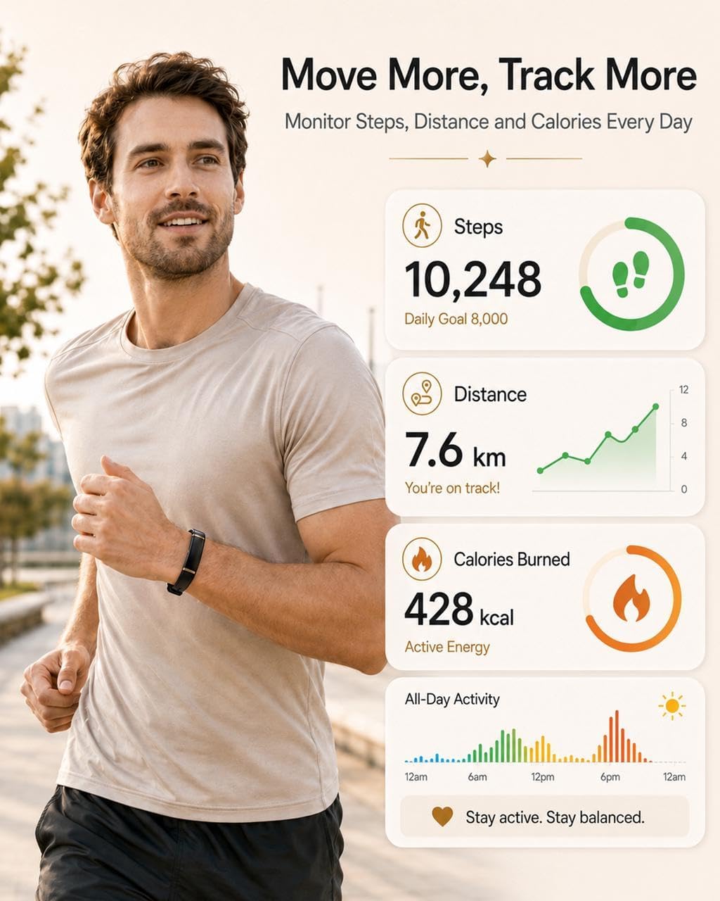 MorePro Screenless Fitness Tracker for Women and Men, Wellness Wearable