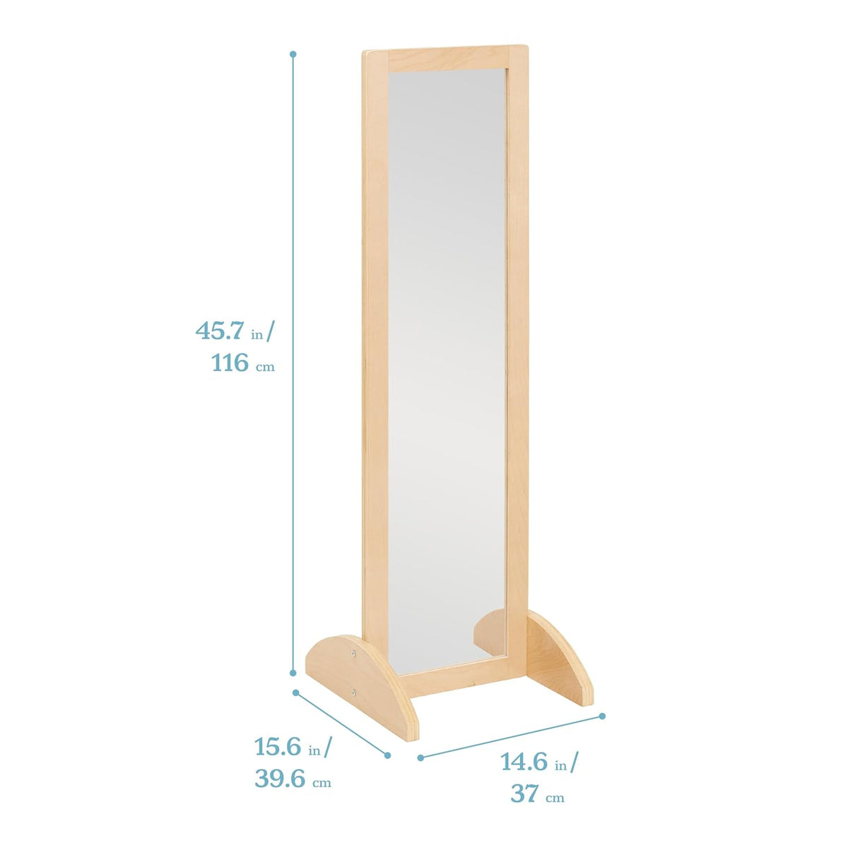 ECR4Kids Double-Sided Wooden Bi-Directional Mirror, Montessori, Natural | Dur...