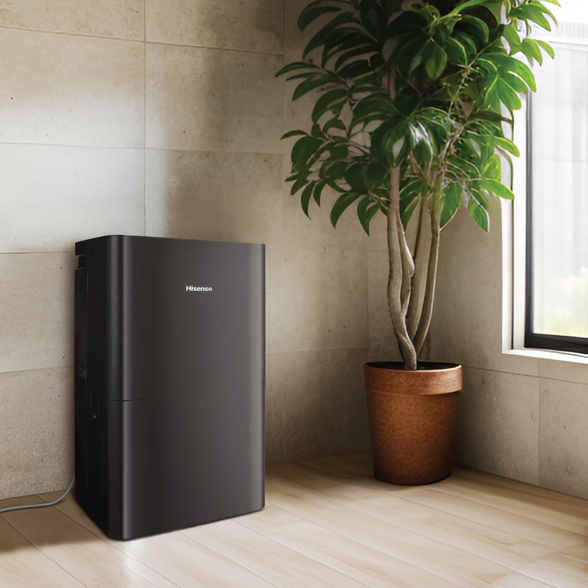 Hisense 50-Pint Lift-Up Portable Dehumidifier with Built-In Pump, Black