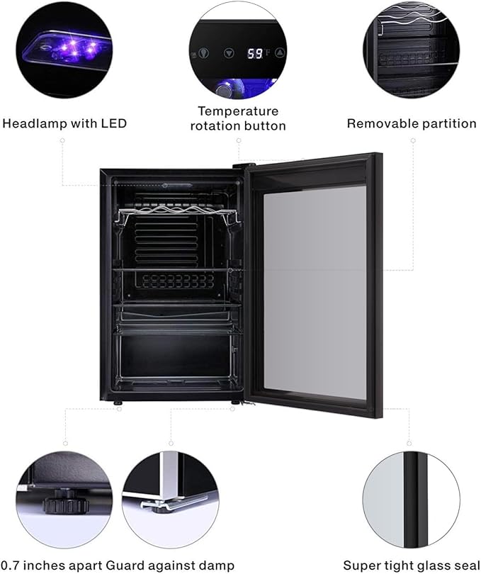 Antarctic Star 36 Bottle Wine Cooler/Cabinet BeverageRefrigerator Small Mini