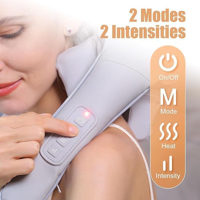 Electric Shiatsu Back and Neck Massager, Cordless Shoulder Massager
