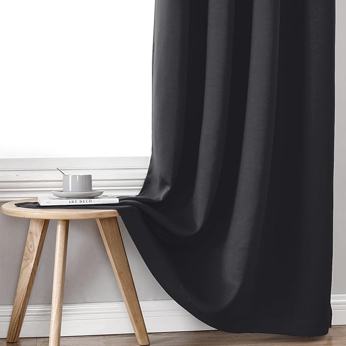 ChrisDowa 100% Blackout Curtains 80 inch Long