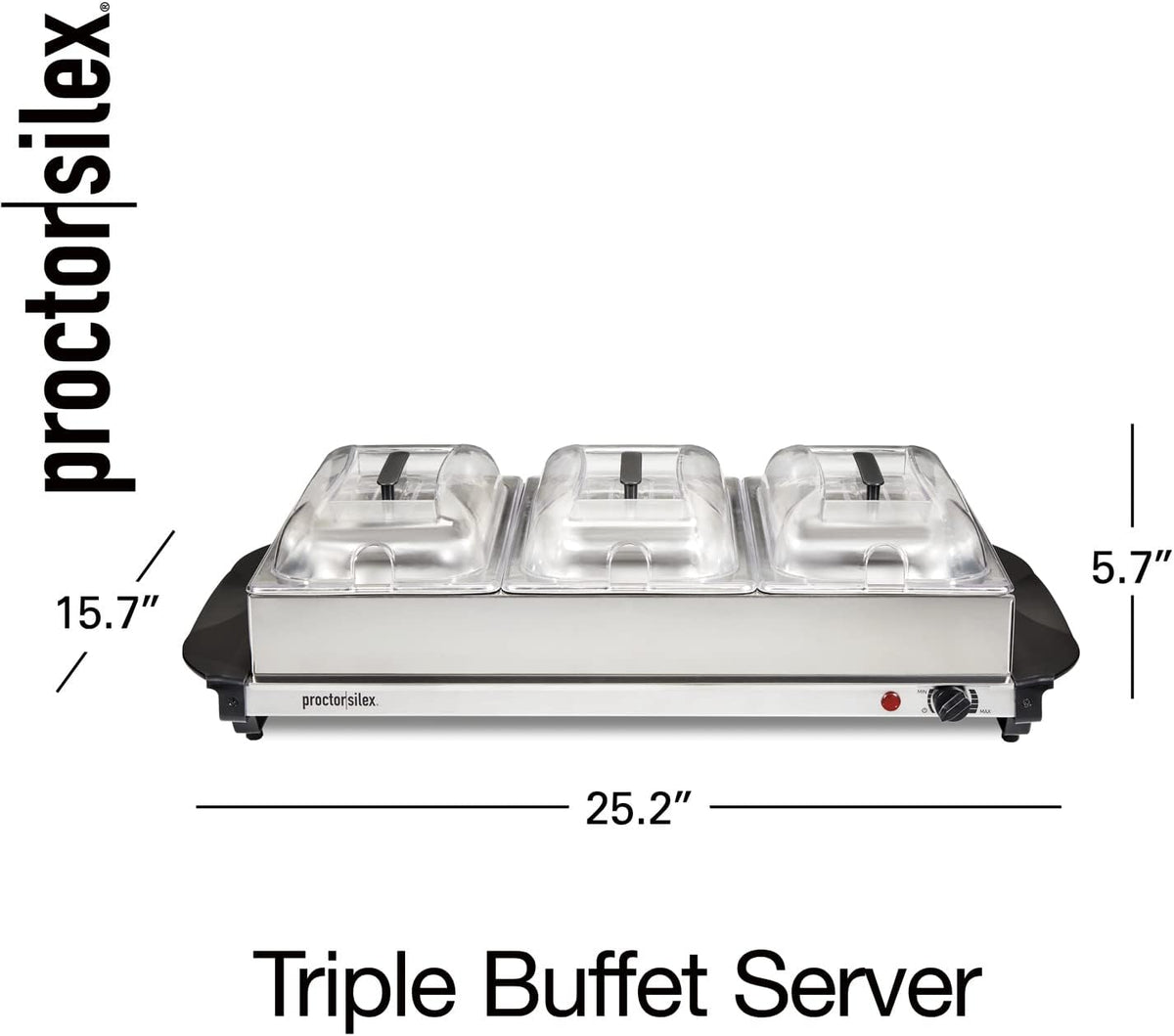 Proctor Silex Electric Buffet Server & Food Warmer With Lids
