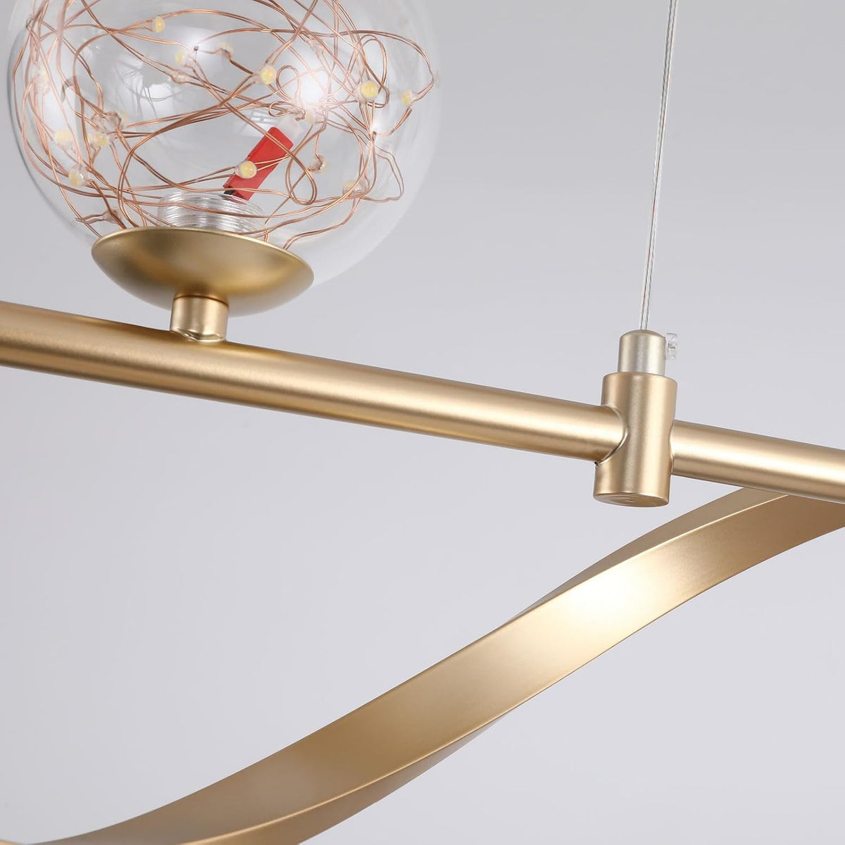 homary Kitchen Island Light with Glass Globes, 51.2" Gold Chandelier Dim...
