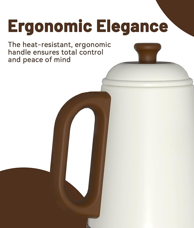 Gooseneck Electric Kettle, 1L Water Boiler, Pour Over Coffee & Tea, 1000W...