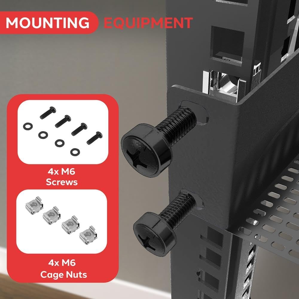 Pyle 2-Pc 1U Server Rack Shelf, Vented Shelves for Good Air Circulation, Cant...