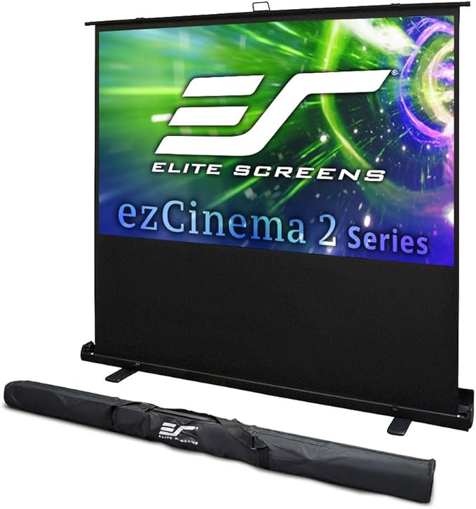 Elite Screens ezCinema 2, 70-inch 16:9, Manual Floor Pull Up Scissor Backed