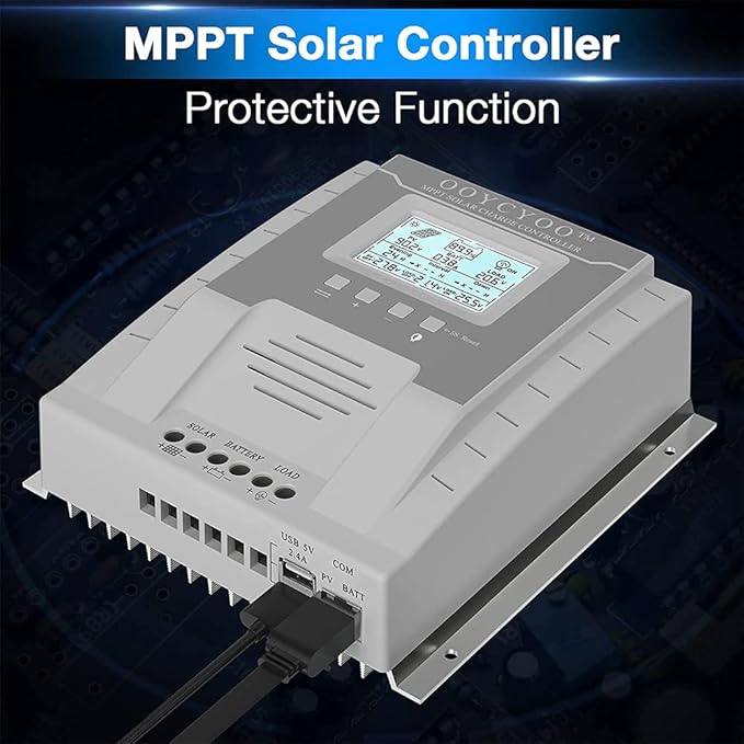 OOYCYOO MPPT Charge Controller 60 amp 12V/24V Auto, 60A Solar Panel Charge