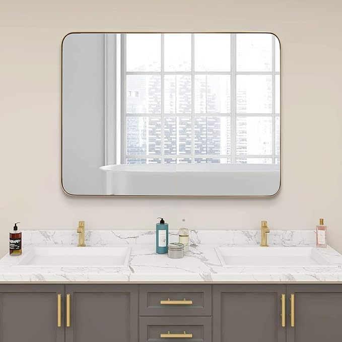 ANDY STAR 36”x48”Gold Bathroom Mirror
