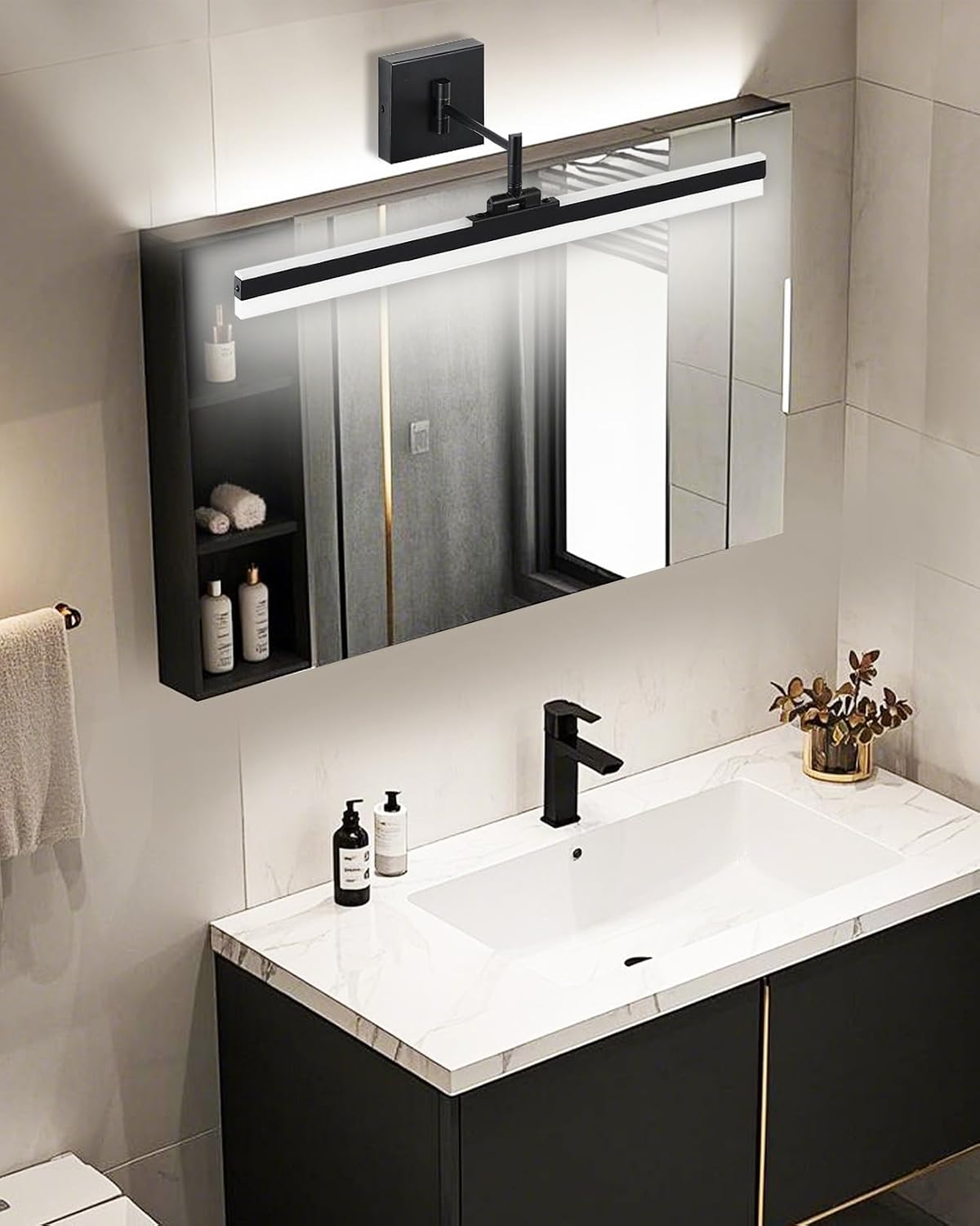 Modern LED Vanity Light,23.6‘’ Adjustable & Rotatable Bathroom Light Fixt...
