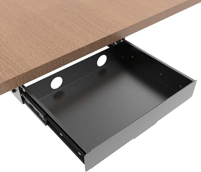Under Desk Mounted Slide out Drawer, W 13.4" x D 9.3" Storage Organ...
