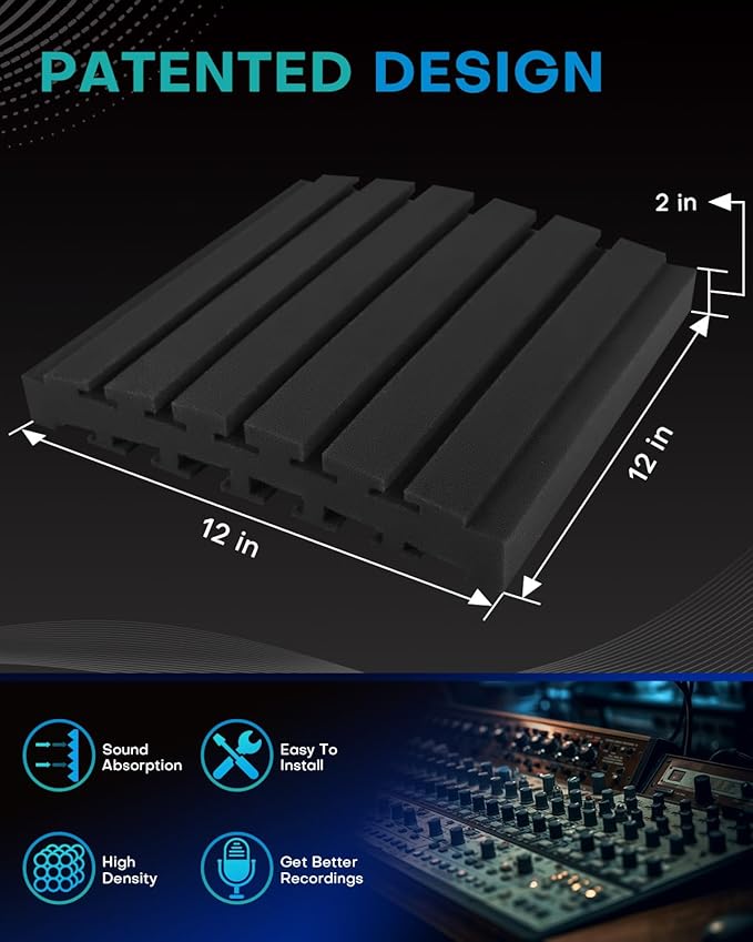50Packs Curved Sound Proof Foam Panels