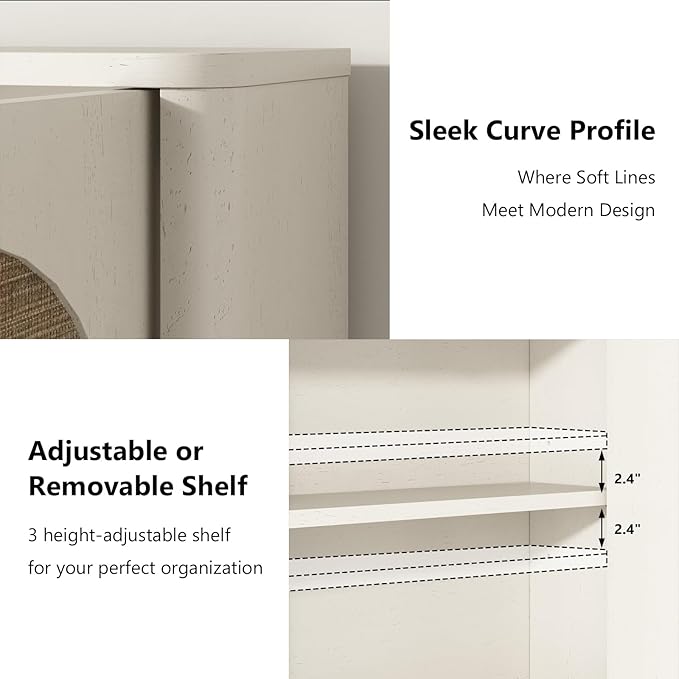 RUSTOWN Rattan Bathroom Wall Cabinet, Over The Toilet Storage Cabinets